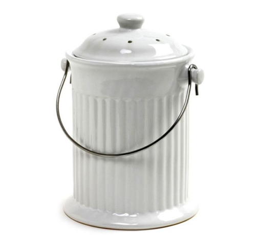Norpro Ceramic Compost Crock / White