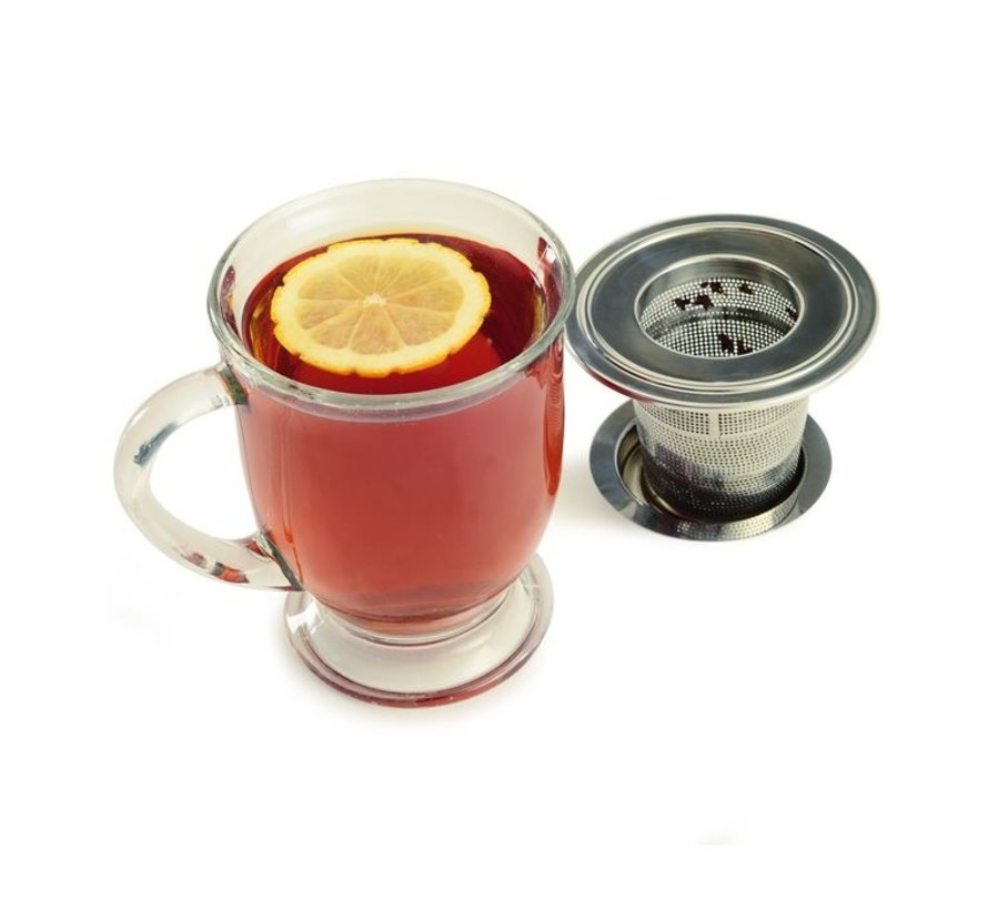 Collapsible Stainless Steel Tea Infuser w/ Drip Catcher