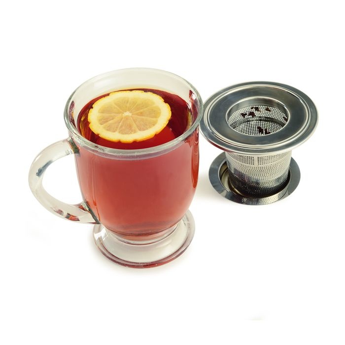 Collapsible Stainless Steel Tea Infuser w/ Drip Catcher Spoons N Spice