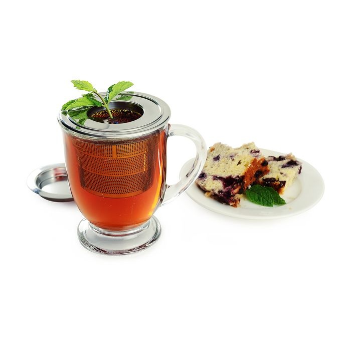 Collapsible Stainless Steel Tea Infuser w/ Drip Catcher Spoons N Spice