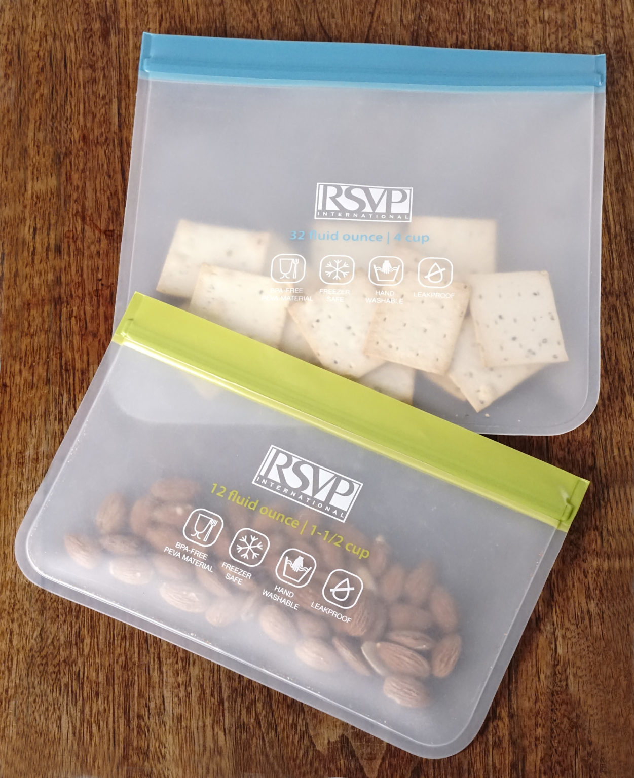 press & seal food & freezer bags