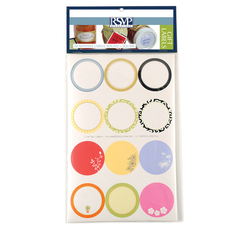 RSVP Endurance® Gift Labels, 48 Adhesive, Round & Square Assortment