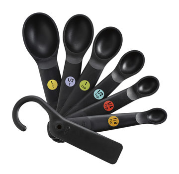 OXO Good Grips 7 Pc. Plastic Measuring Spoons - Snaps - Black
