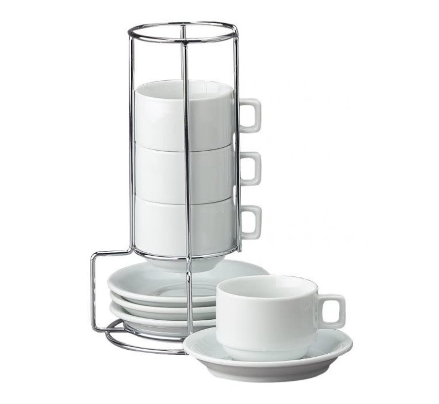 HIC Cup & Saucer Espresso With Stand Set/4 - Spoons N Spice