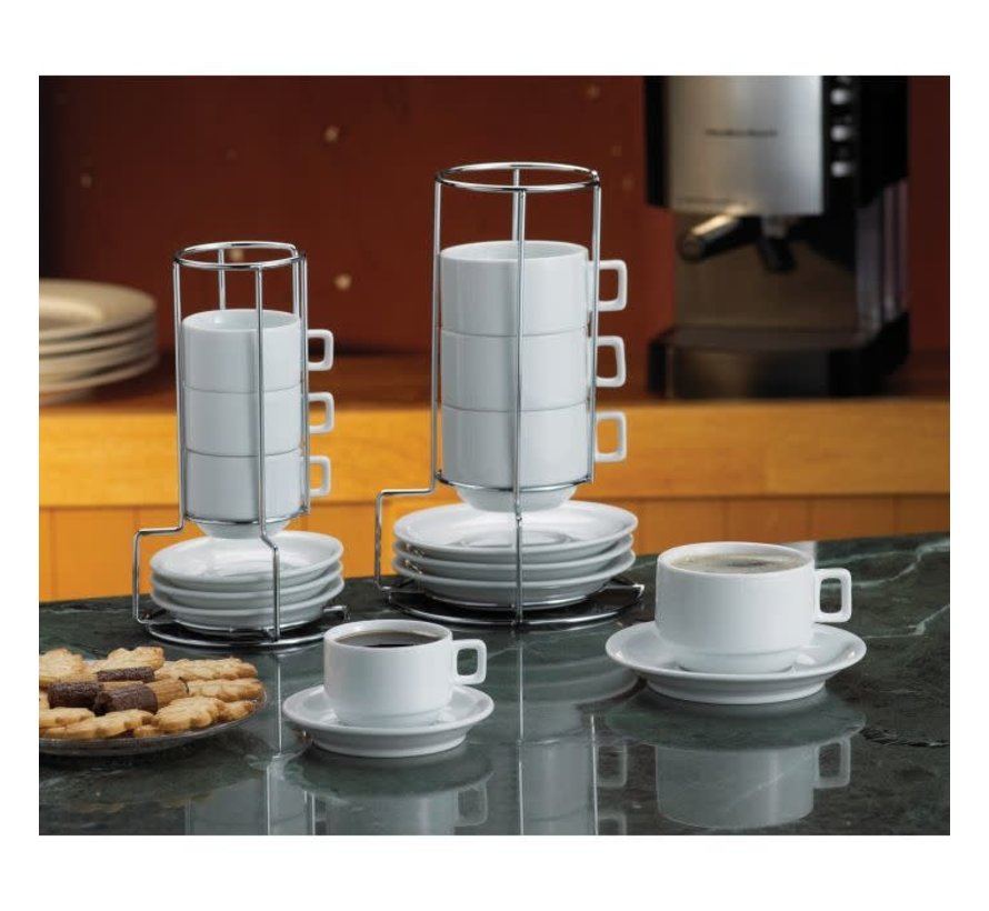Cup & Saucer Espresso With Stand Set/4
