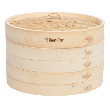 Helen's Asian Kitchen Bamboo Steamer 10" 3 Pc. Set