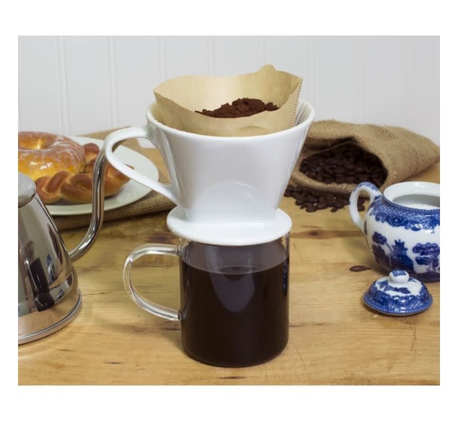 HIC Kitchen Ceramic Drip Coffee Maker, 2 Cup - Spoons N Spice