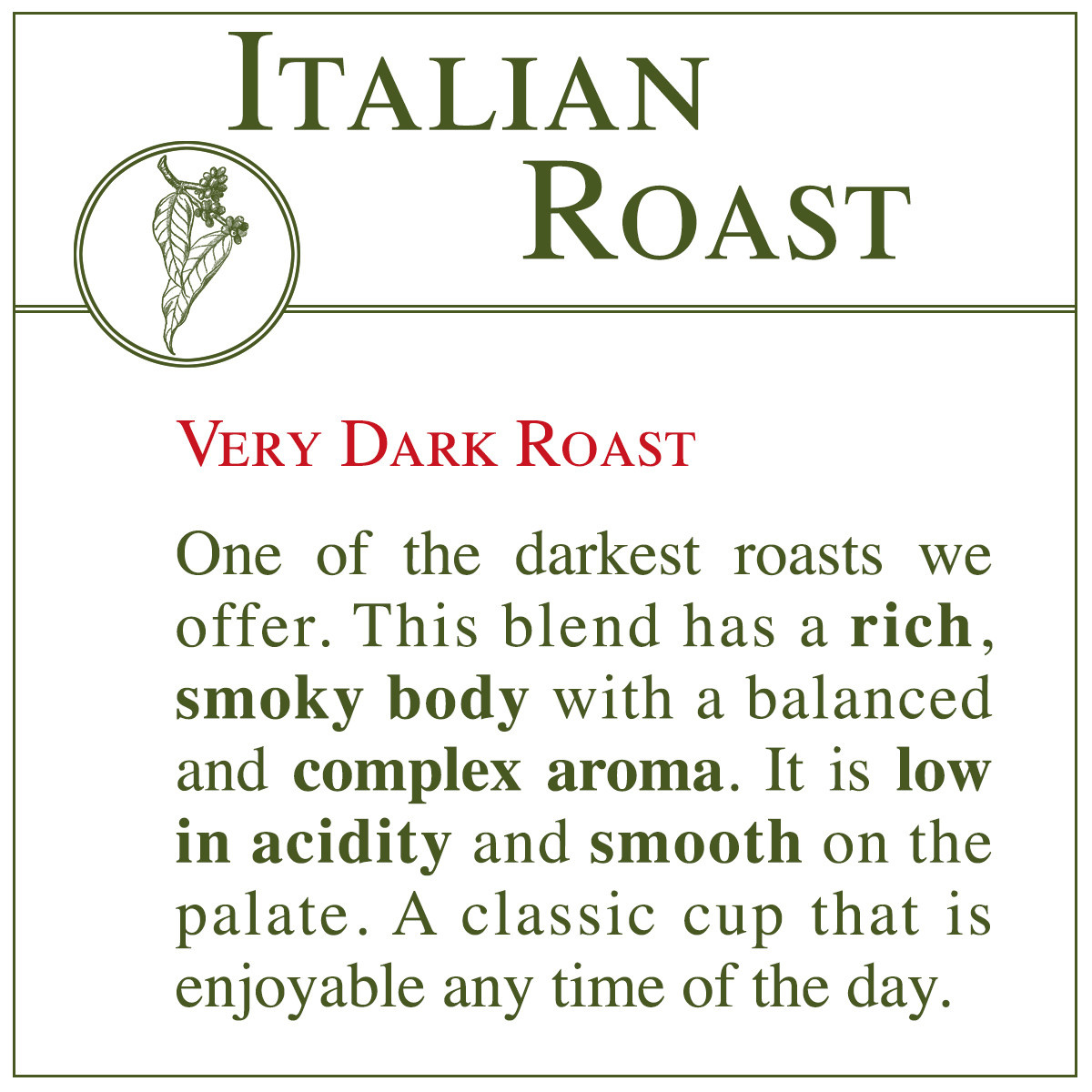 italian roast coffee acidity