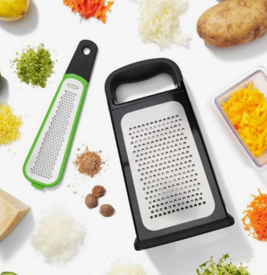 OXO Etched Box Grater with Removable Zester