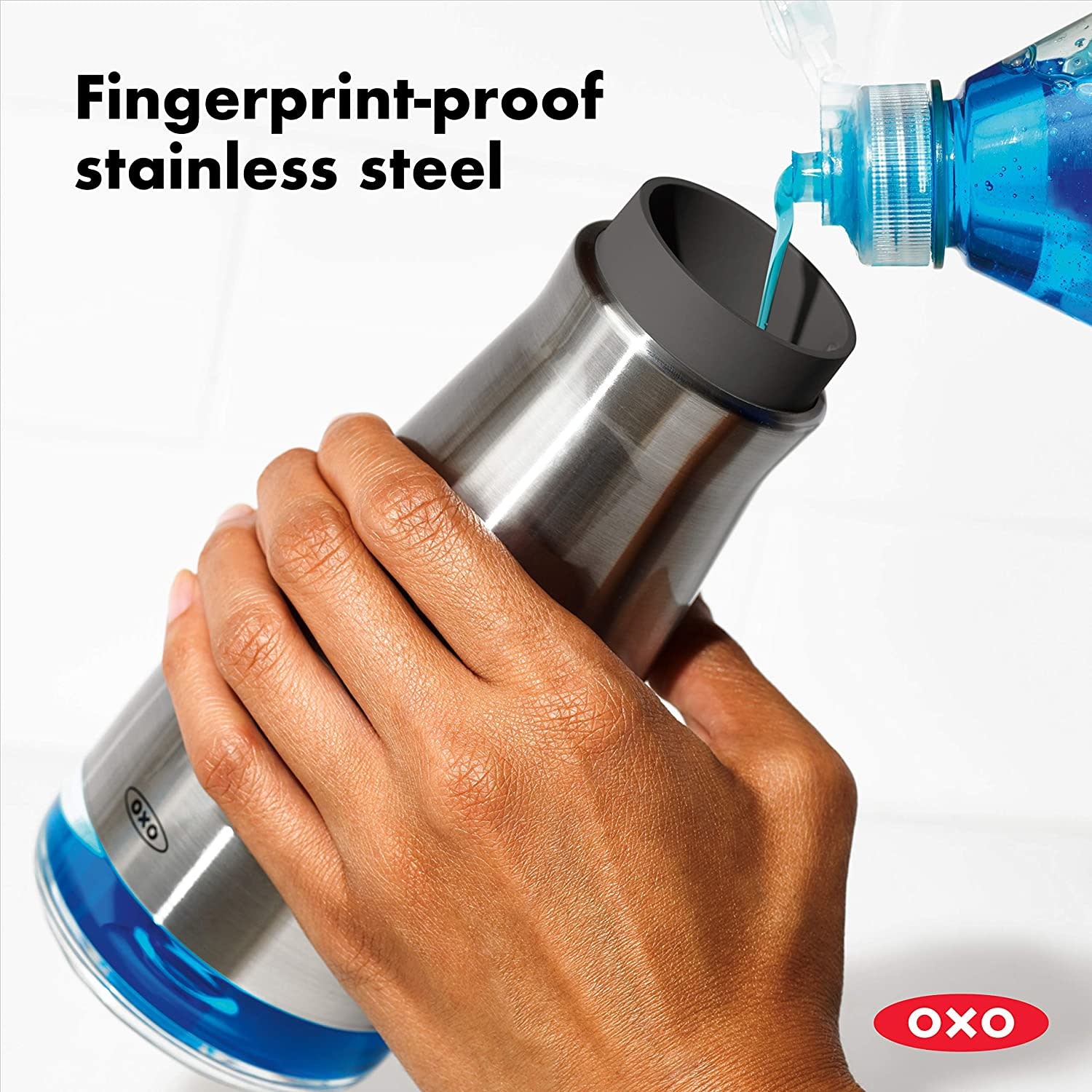 OXO Good Grips Stainless Steel Soap Dispenser & Good Grips Dish Brush