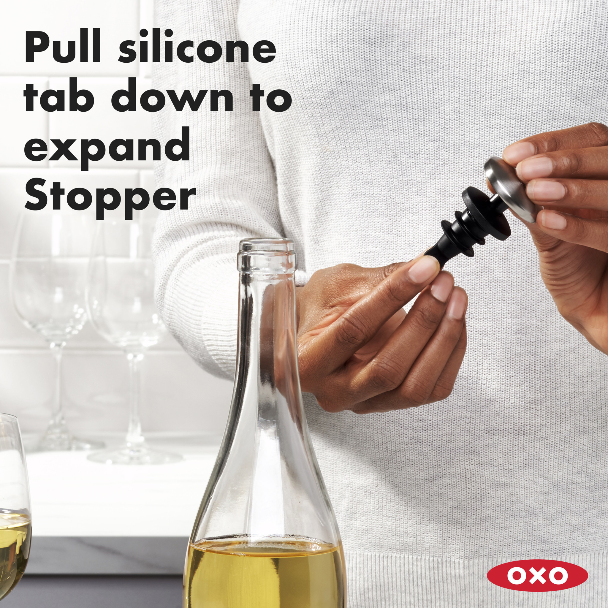 OXO STEEL Expanding Wine Stopper 2 Pk. Spoons N Spice