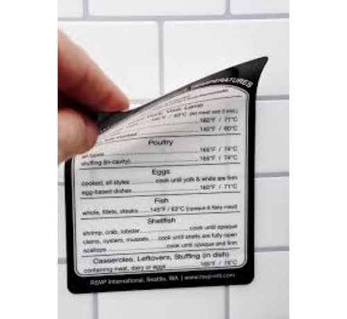RSVP Endurance® Cooking Temperature Removeable Reference Label