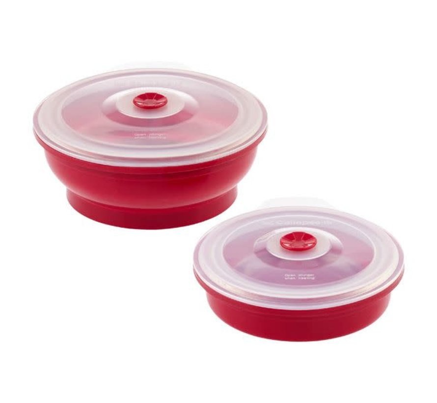4 Cup Silicone Round - Red