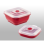 4 Cup Silicone Rectangle - Red
