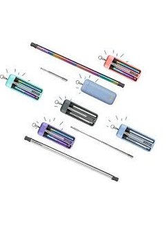 Final Straw Collapsible Reusable Stainless Steel Straw - Porpoise-ful Purple Case