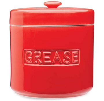 Fox Run Porcelain Grease Container-Red