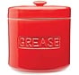 Porcelain Grease Container-Red