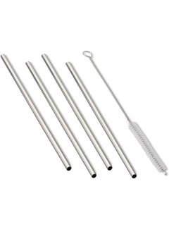 Fox Run Set of 4 Straight 11" Stainless Straws W/Brush