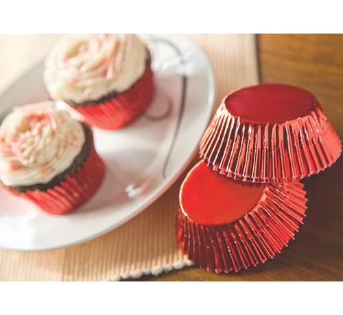 Fox Run Baking Cups Foil Red 32/CT - Spoons N Spice