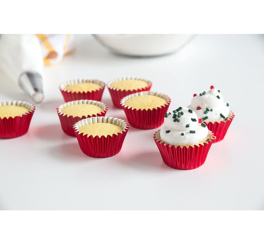 Red Foil Mini Baking Cups - 48 count