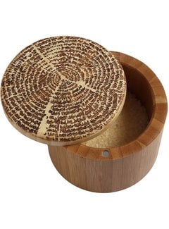 Totally Bamboo Round Salt Box "Tree Of Life"