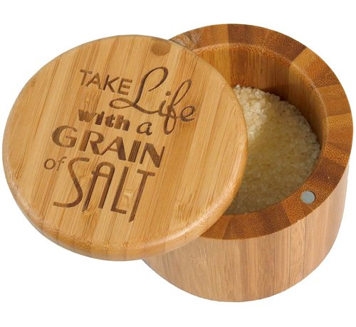 Totally Bamboo Salt Box "Grain of Salt" 6 oz.