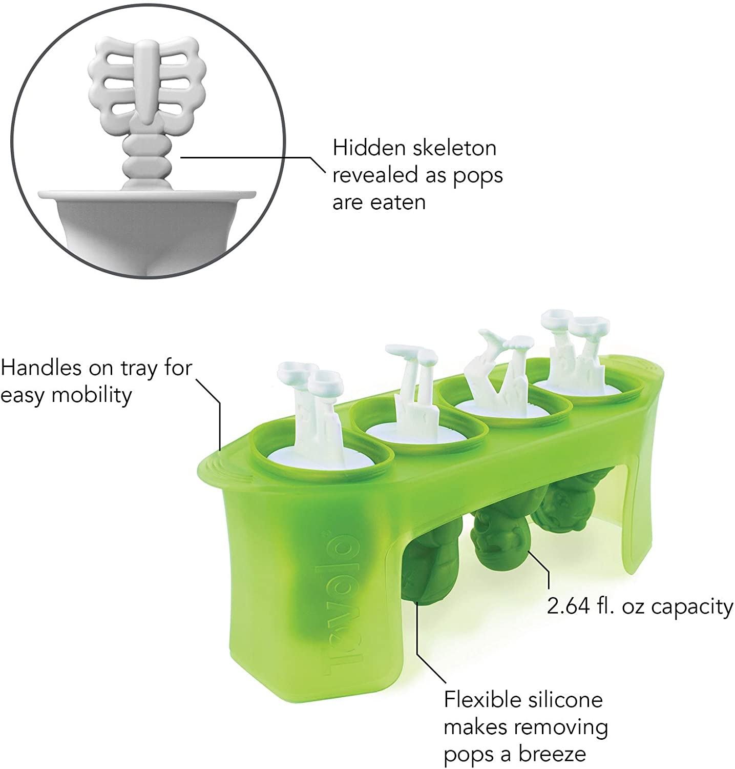 Tovolo Twin Pops Popsicle Molds Makers Set of 4 Makes 8 Juice Yogurt Ice  Cream for sale online
