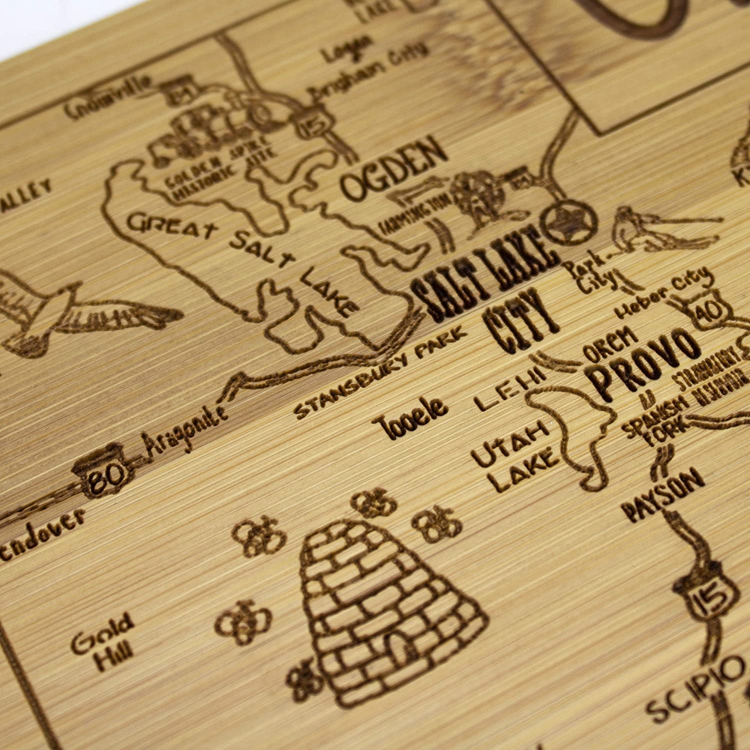 Totally Bamboo Slice of Life Utah Cutting Board Spoons N Spice