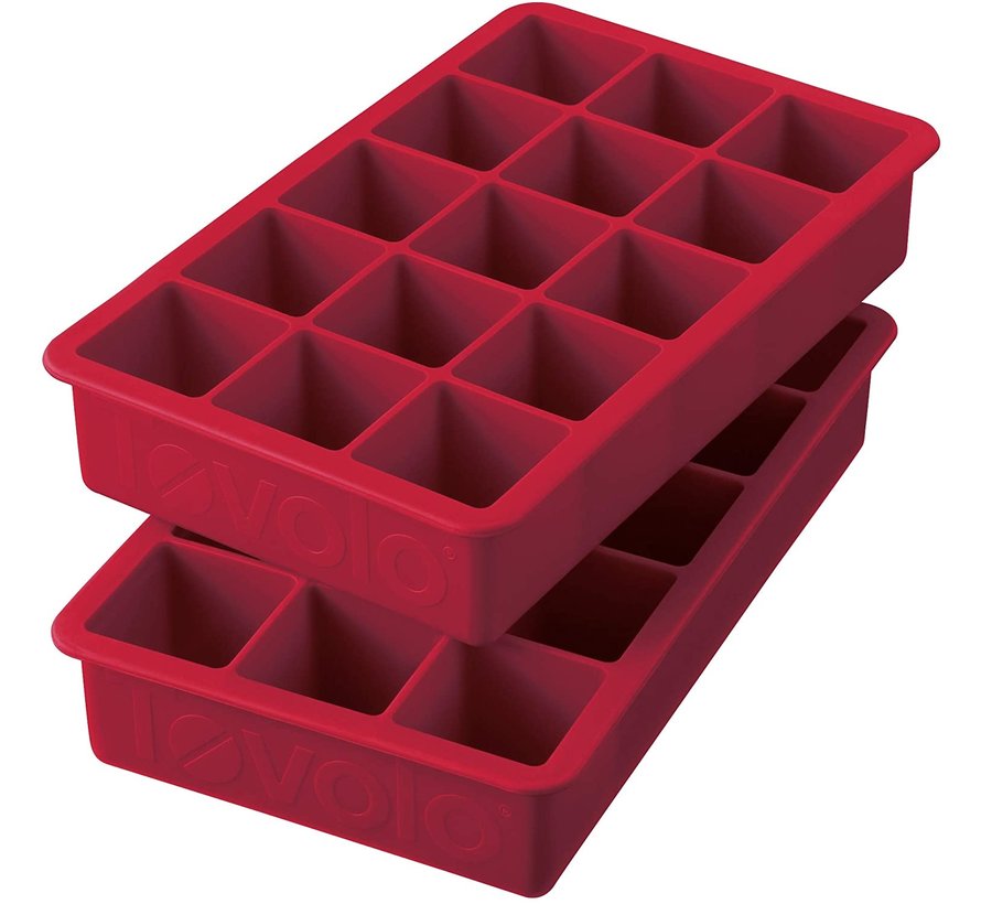 Perfect Cube Ice Trays - Set of 2 Cayenne