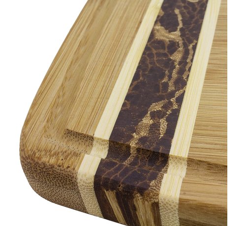 Totally Bamboo Marbled Bamboo Cutting Board - 18" x 11" 3/4" x 3/4