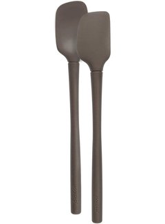 Tovolo Flex-Core® All Silicone Set of 2 Mini Spatula & Spoonula - Charcoal