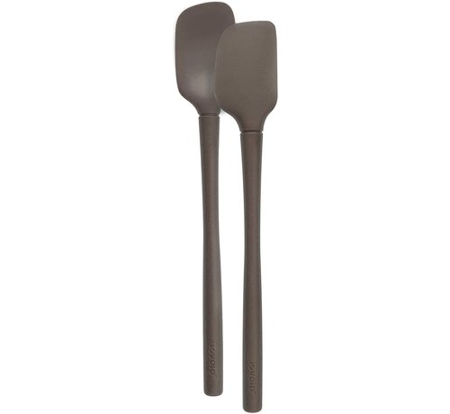 Tovolo Flex-Core® All Silicone Set of 2 Mini Spatula & Spoonula - Charcoal