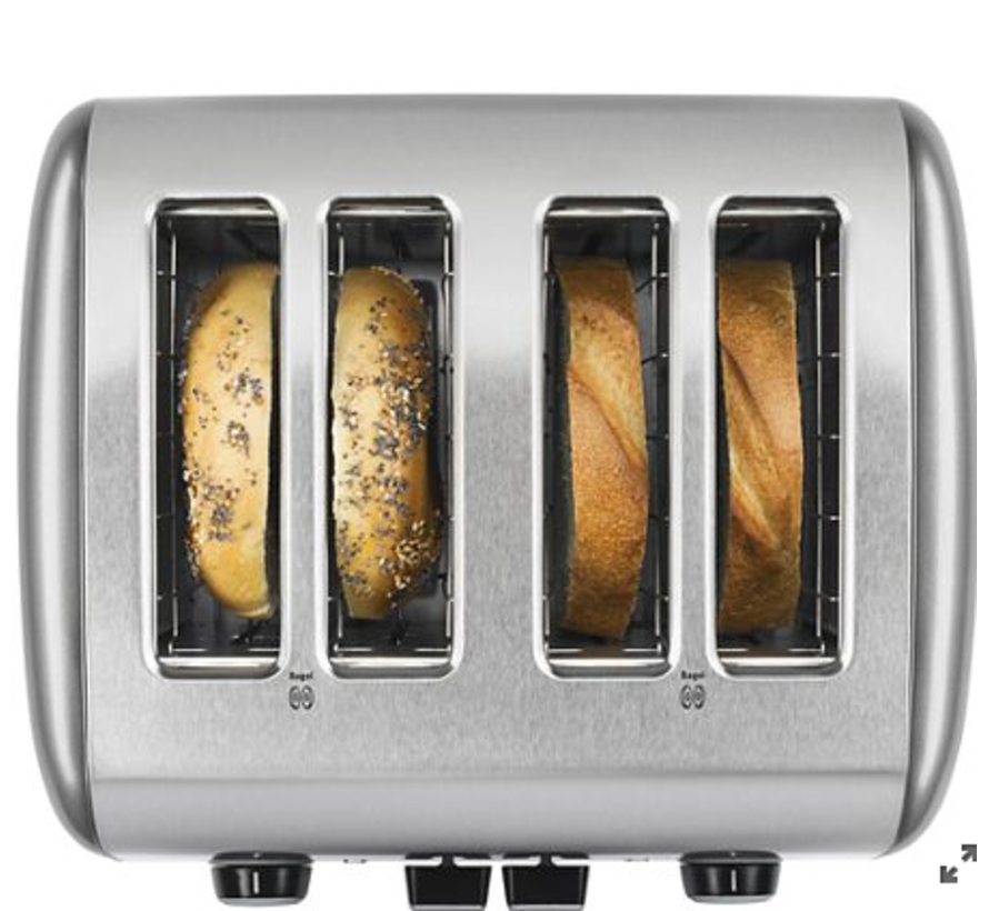 KitchenAid 4-Slice Long Slot Toaster with High Lift Lever - Contour Silver