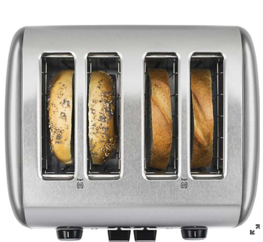 KitchenAid 4-Slice Matte Black Long Slot Toaster with High-Lift