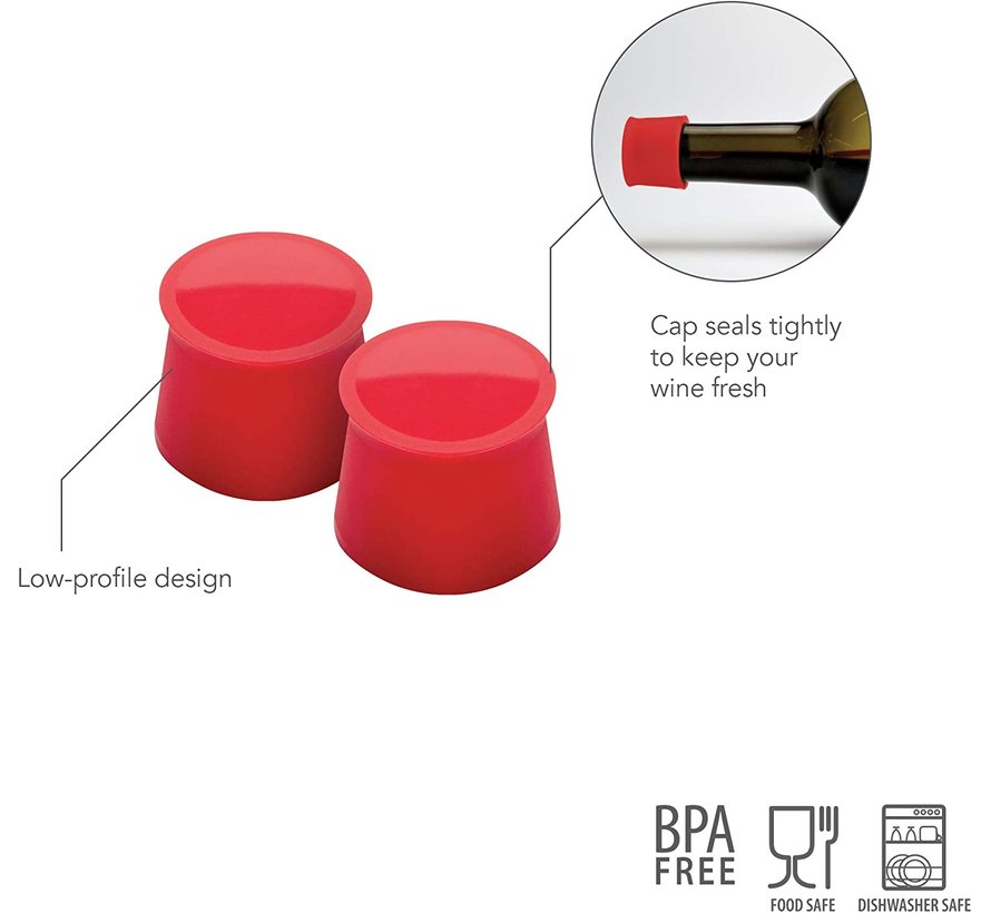 Silicone Wine Caps - Candy Apple (Set/2)