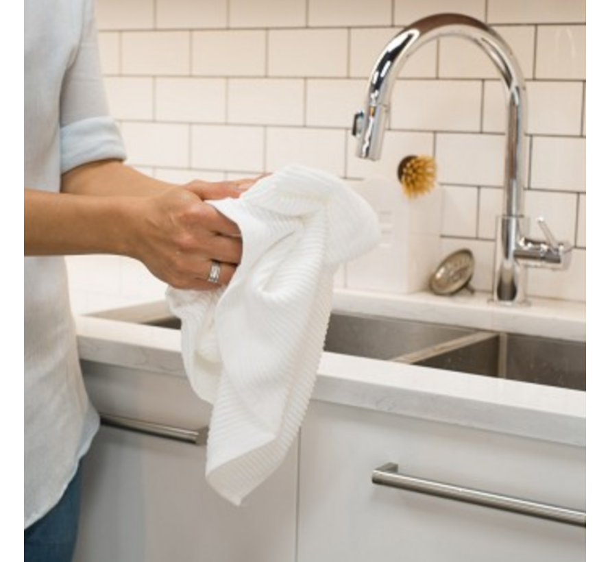 White Ripple Kitchen Towel