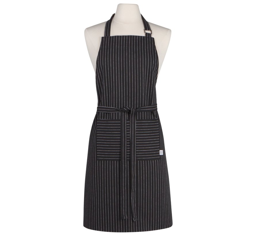 Black Pinstripe Chef's Apron