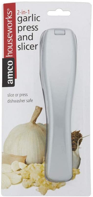 2in1, Garlic Press, Garlic Slicer, Stainless Steel Garlic Press