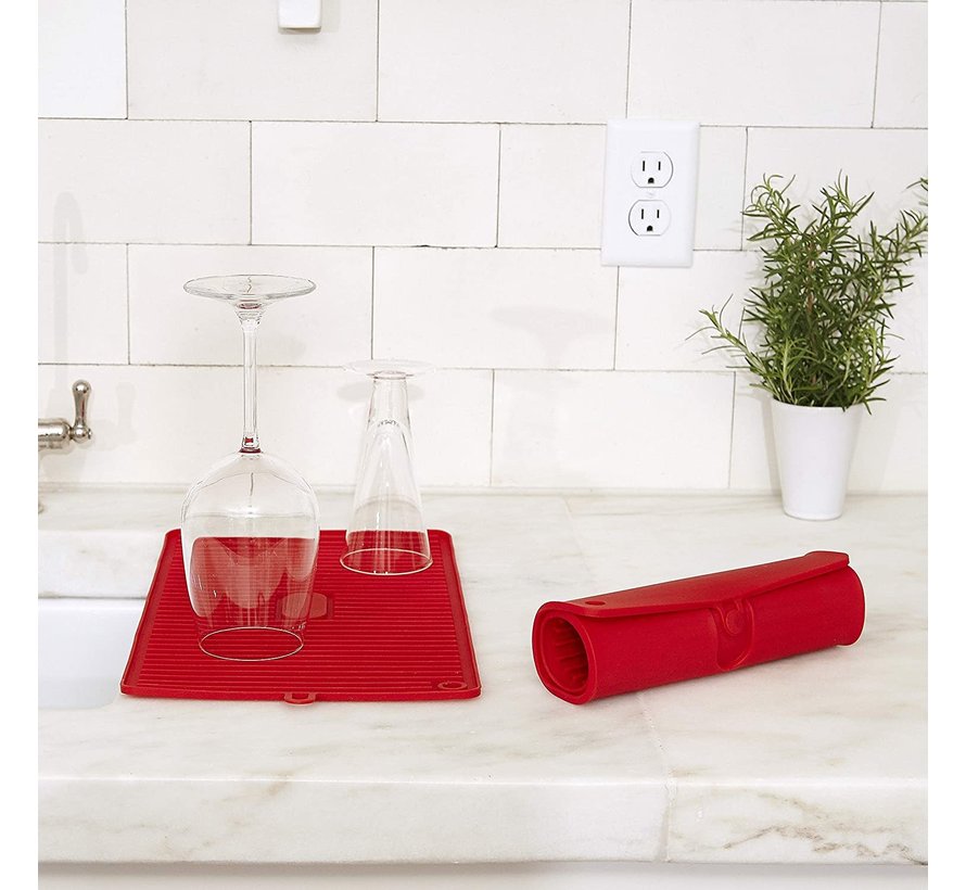 Silicone Drying Mat/Trivet - Red