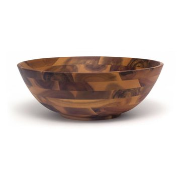 Lipper Acacia Footed Flared Bowl, Large