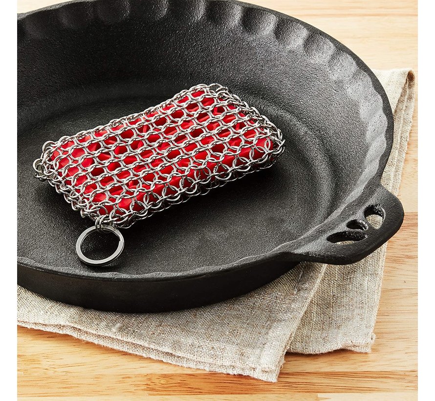 Chainmail Scrubbing Pad Red