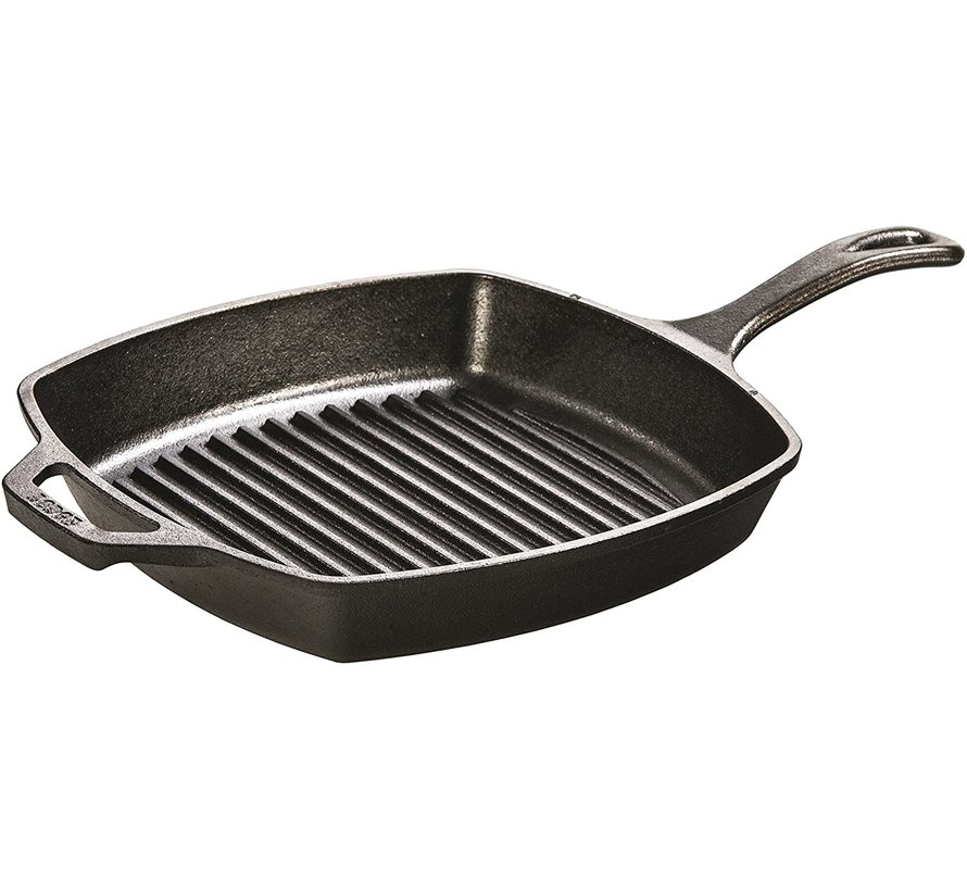 Square Cast Iron Grill Pan, 10.5"