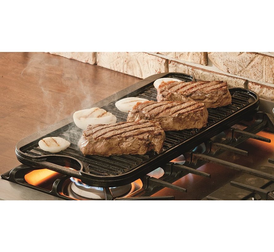 Lodge Cast Iron Reversible Grill/Griddle, 20 x 10.44 - Spoons N