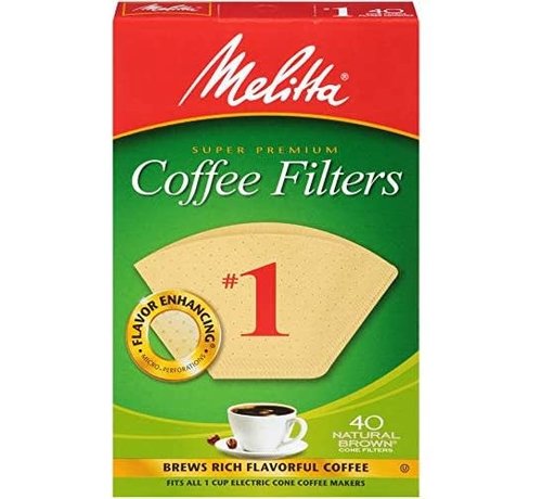 Melitta #1 Unbleached Coffee Filters - 40CT