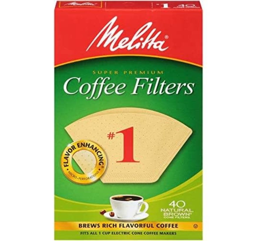 Melitta 1 Unbleached Coffee Filters 40CT Spoons N Spice