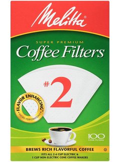 Melitta #2 Bleached Coffee Filters - 100 CT