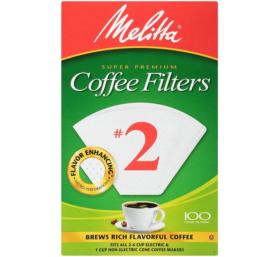Melitta 2 Unbleached Coffee Filter 100CT Spoons N Spice