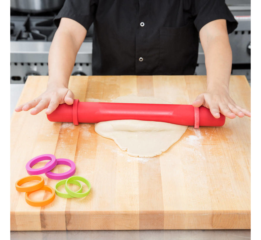 Silicone Rolling Pin W/Rings 16"