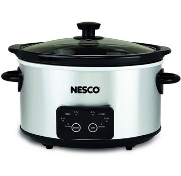 Nesco Slow Cooker, 4 Qt. Oval Stainless Steel
