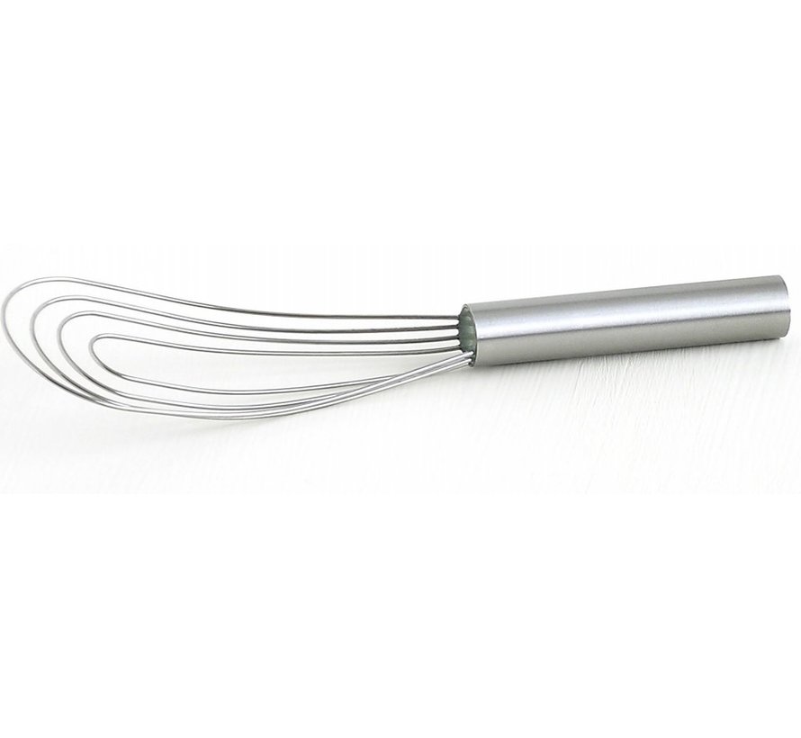 8" Flat Roux Whisk - Metal Handle